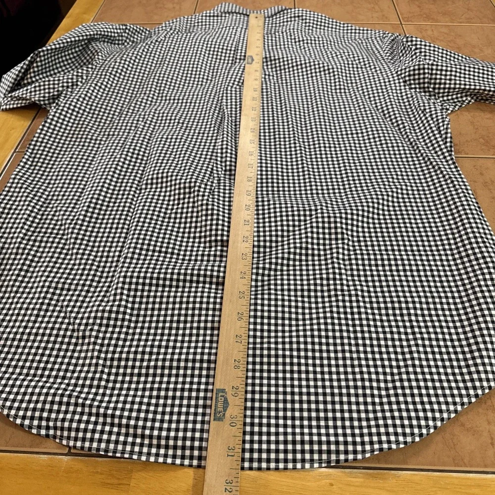 Ralph Lauren Sz XL Black White Gingham Plaid‎ Long Sleeve Button Down Shirt Pony